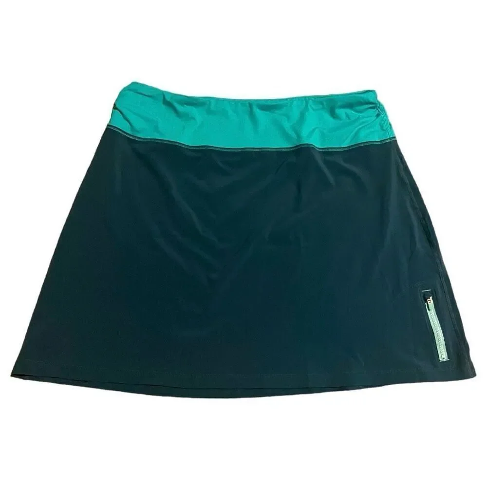 Title Nine Nimblene Skirt Size Large Teal Stretch Pull On Active Sport Quick Dry